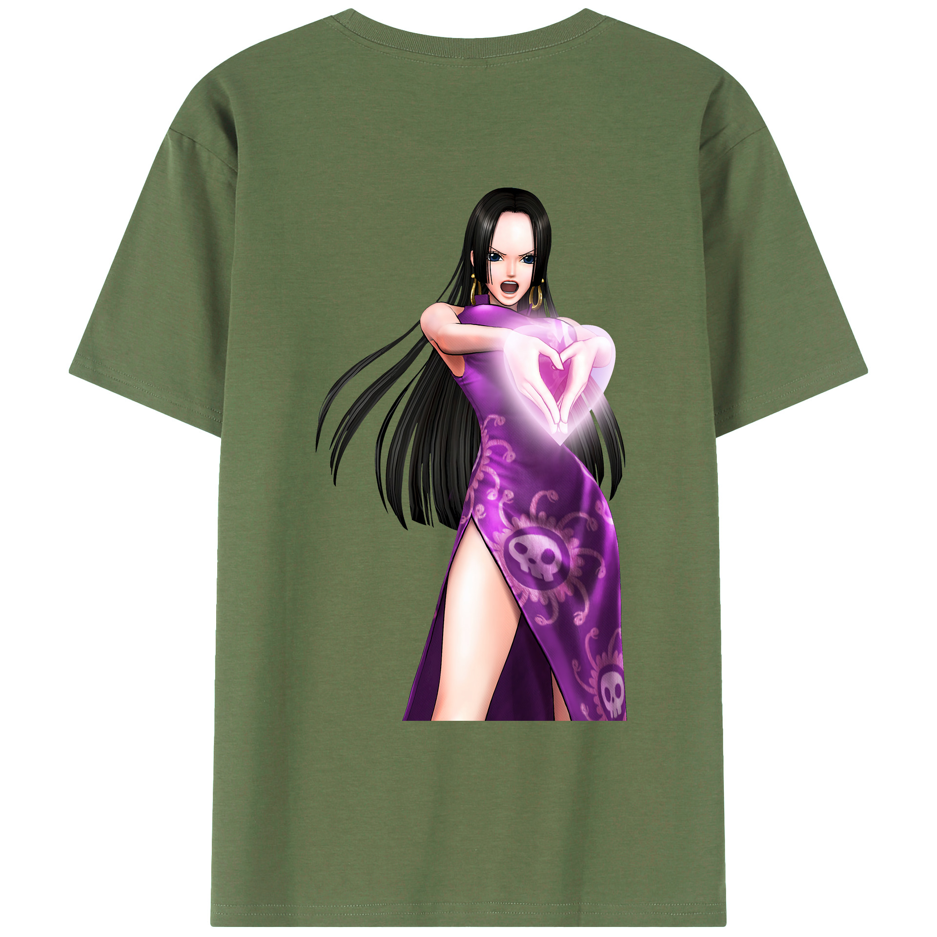 ワンピース ボア・ハンコック ONE PIECE Boa·Hancock 綿100％ メンズ半袖Tシャツ（バックプリント） 通気性
